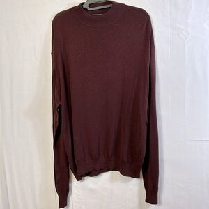 Pronto Uomo Merlot Colored Sweater Size XL long sleeve Silk Cotton New